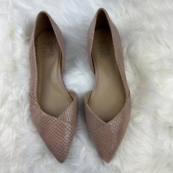 Naturalizer Kristin Half D'orsay Flats in Vintage Mauve Leather - Picture 2 of 6